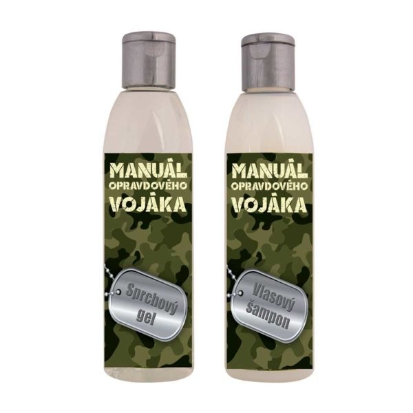 Kosmetická sada kniha pro vojáka – gel 200 ml a šampon 200 ml