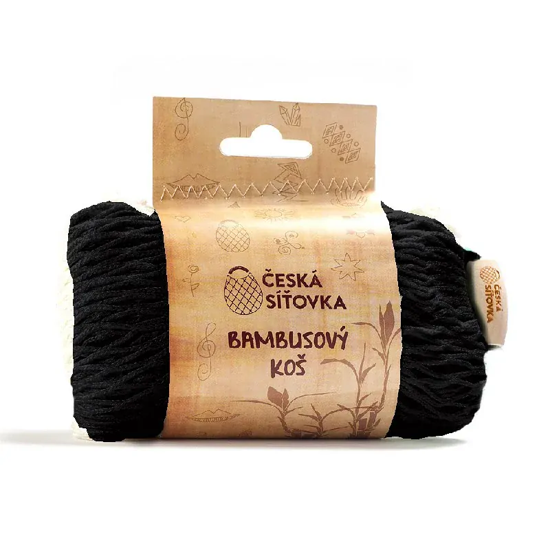 BAMBUSOVÝ KOŠ síťová taška přes rameno černá