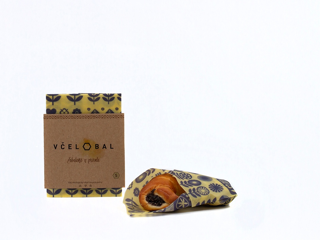 Včelobal voskovaný ubrousek - Rozkvetlé, velikost S